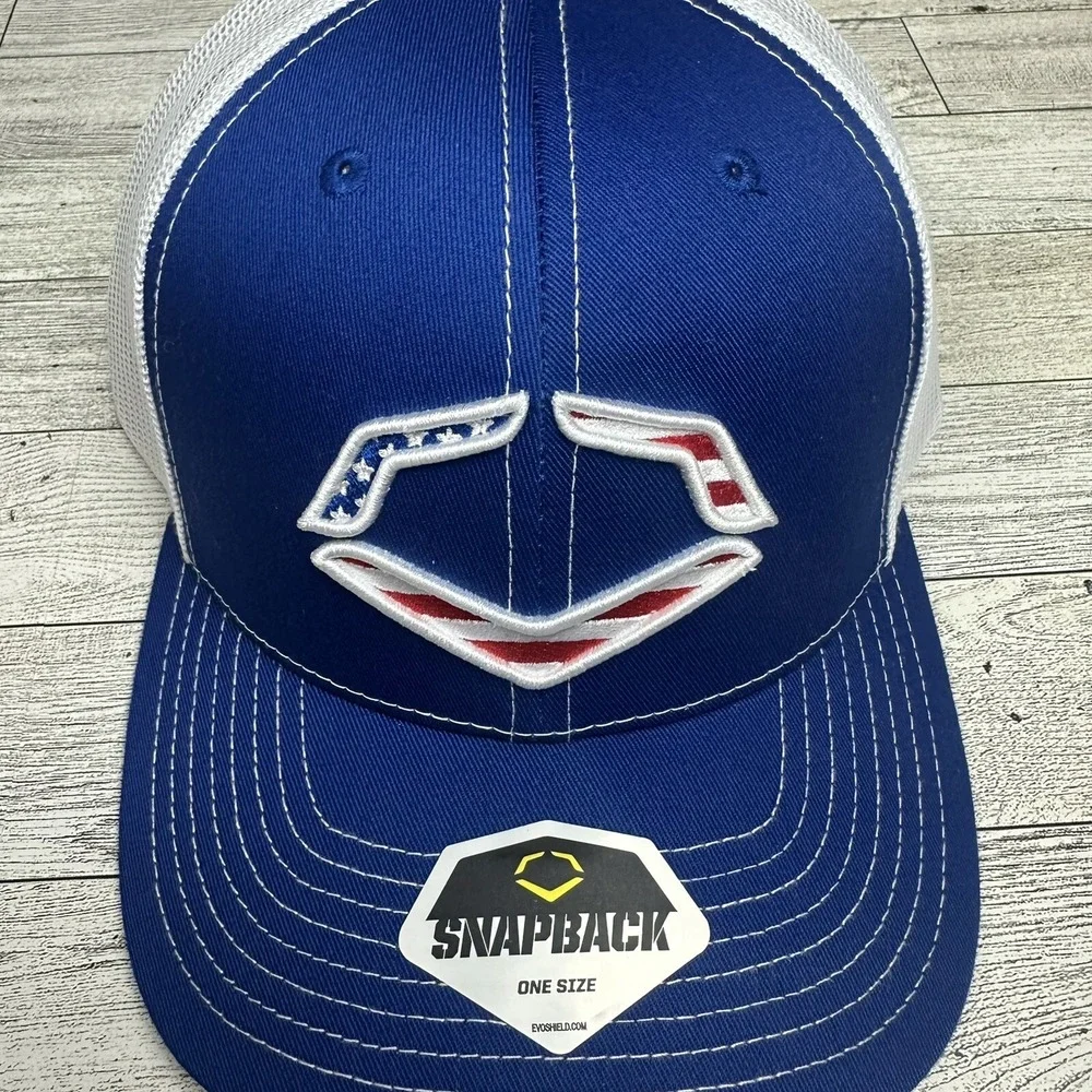 Evoshield Blue USA Mesh Trucker‎ Baseball Cap Hat Golf Snap Back One Size NEW